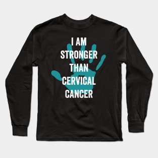 cervical cancer warrior - gynecological cancer teal ribbon awareness month Long Sleeve T-Shirt